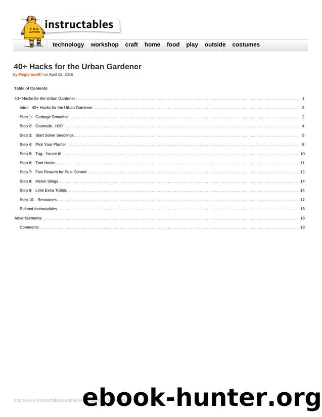 Instructables.com - 40+ Hacks for the Urban Gardener by Unknown