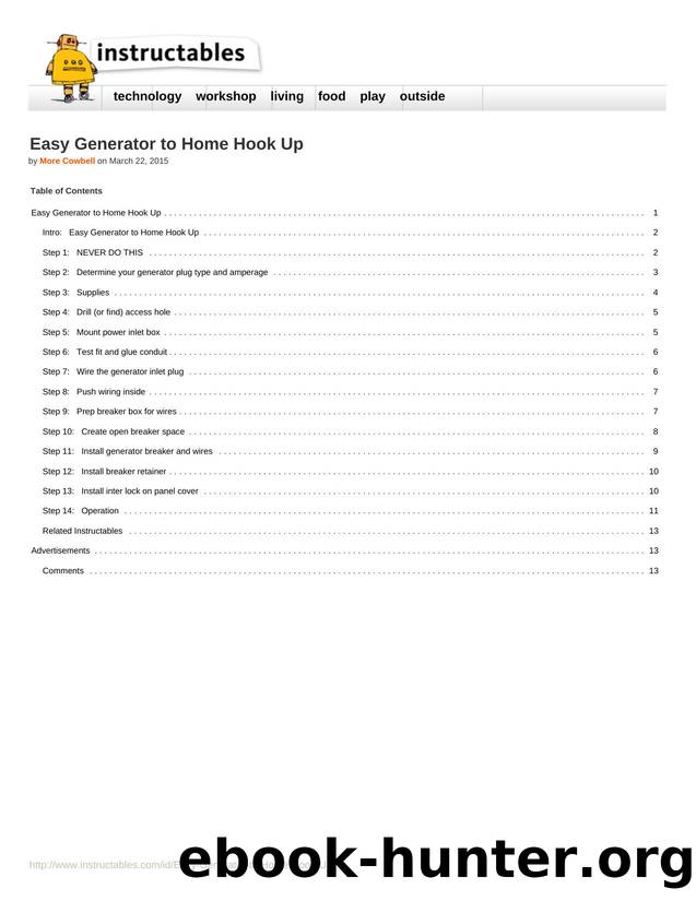 Instructables.com - Easy Generator to Home Hook Up by Unknown