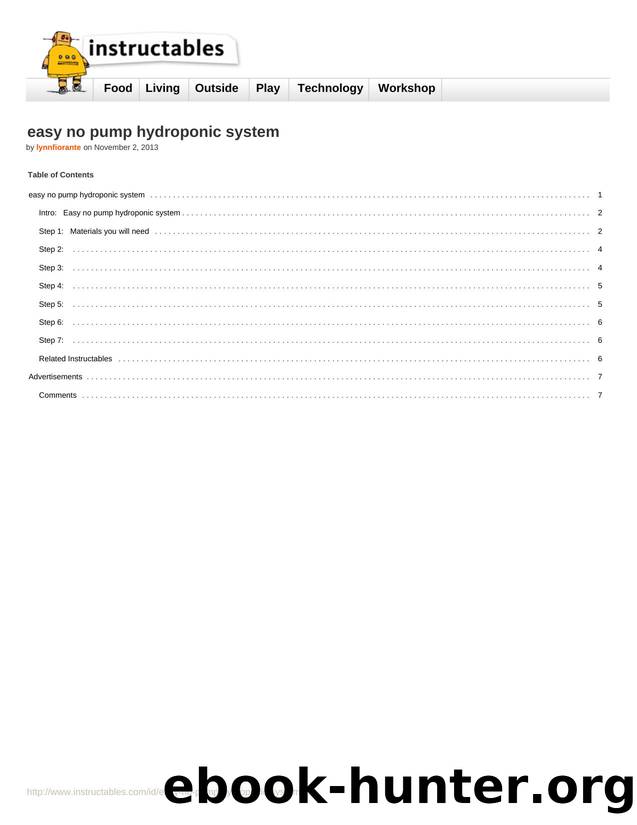 Instructables.com - easy no pump hydroponic system by Unknown