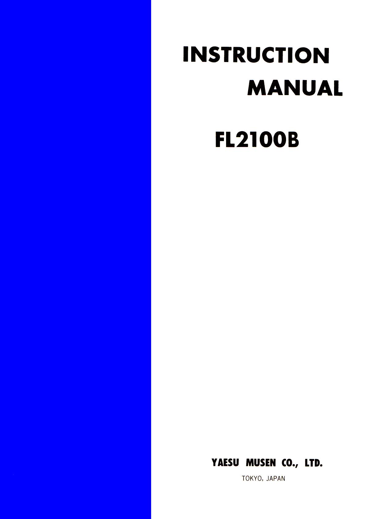 Instruction Manual by Yaesu Musen Co. LTD. et al