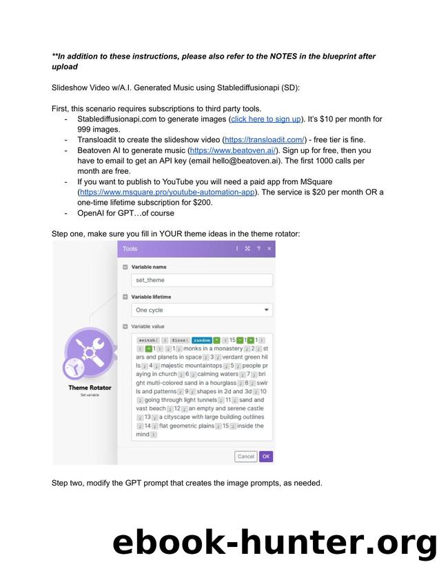 Instructions for Slideshow Video w Music Bots by Unknown