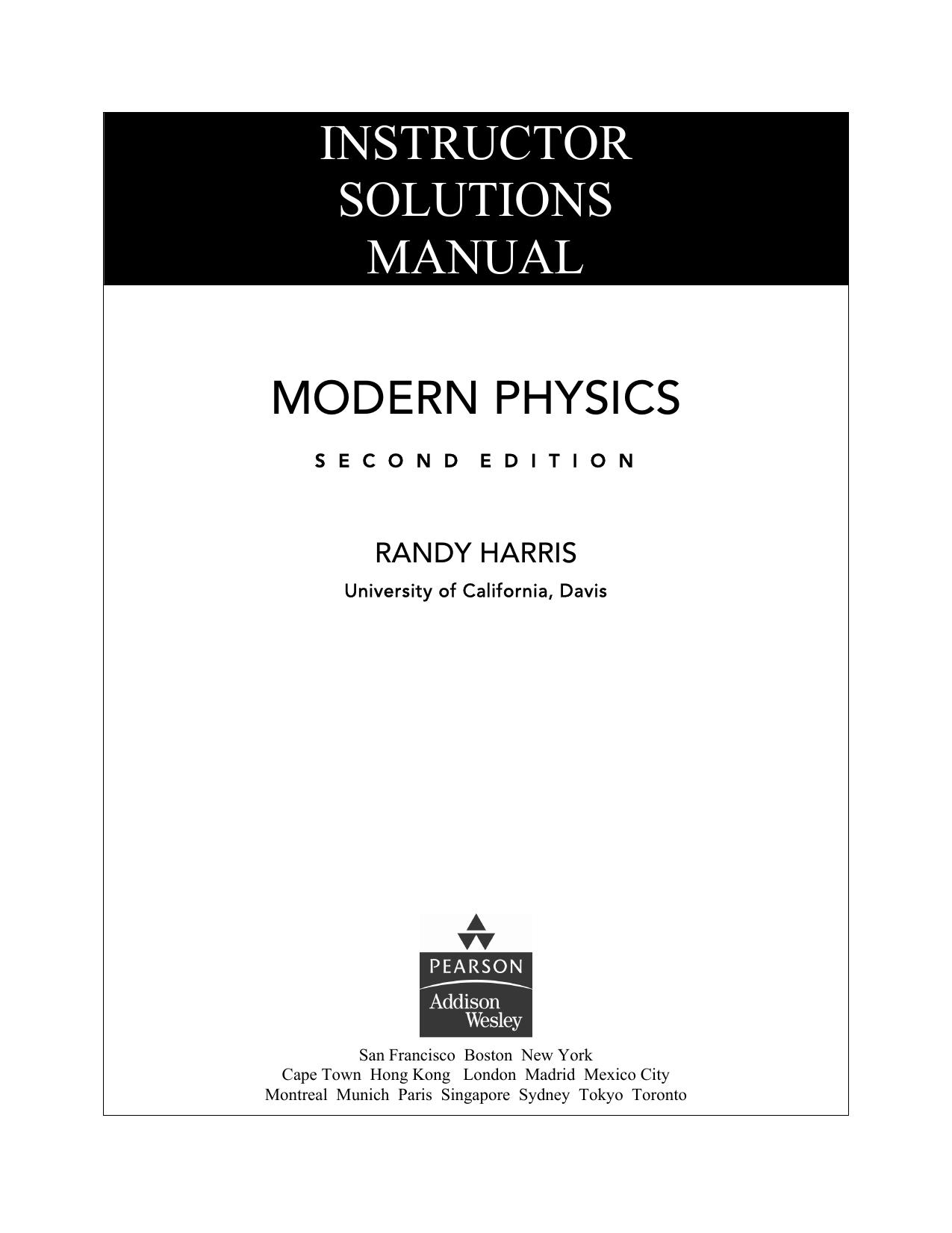 Instructor solutions manual Sears and Zemansky's University physics by Ford A.L