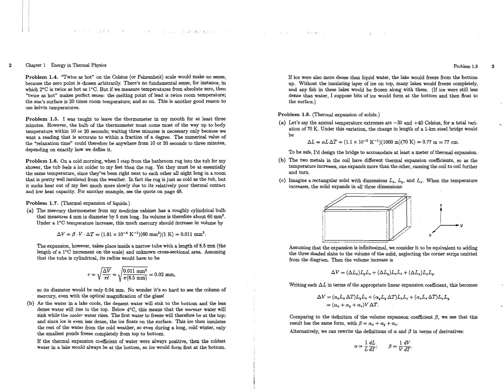 Instructor's Solutions Manual for Introduction to Thermal Physics by Daniel Schroeder