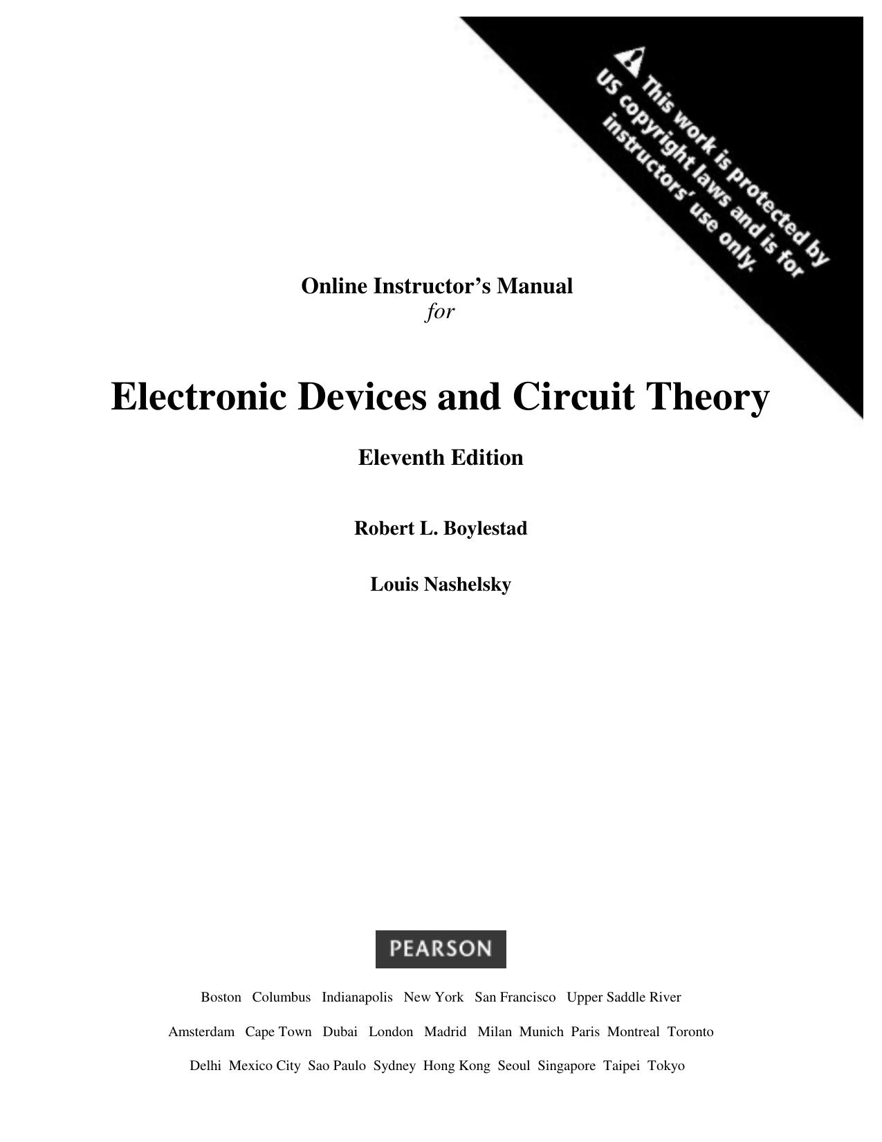 Instructors Solution Manual Electronic Devices and Circuit Theory by Robert L. Boylestad Louis Nashelsky