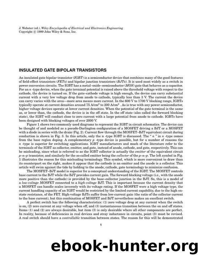 Insulated Gate Bipolar Transistors". In: Wiley Encyclopedia of Electrical and Electronics Engineering by Unknown