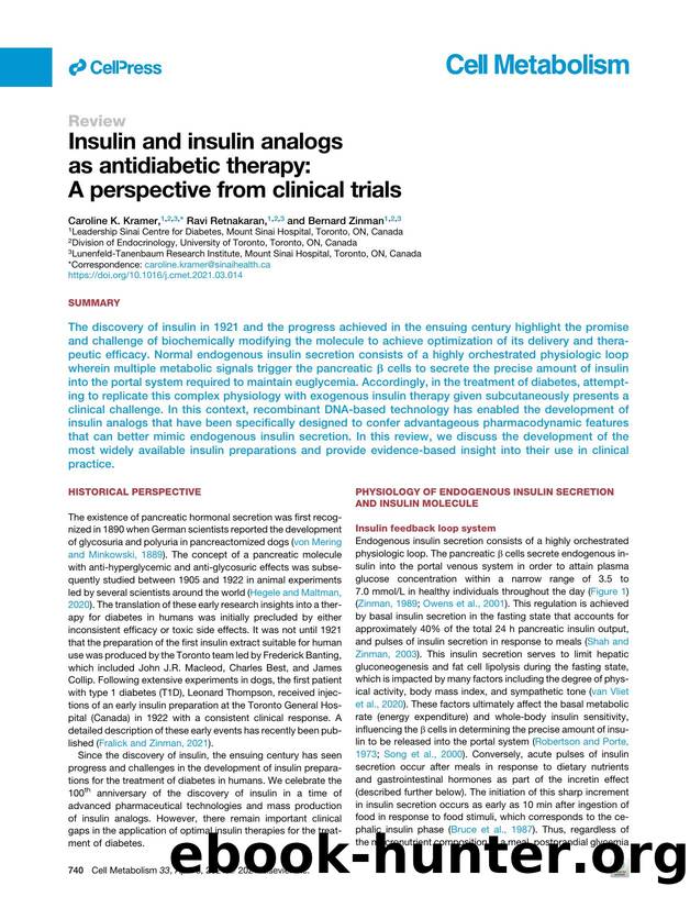 Insulin and insulin analogs as antidiabetic therapy: A perspective from clinical trials by Caroline K. Kramer & Ravi Retnakaran & Bernard Zinman