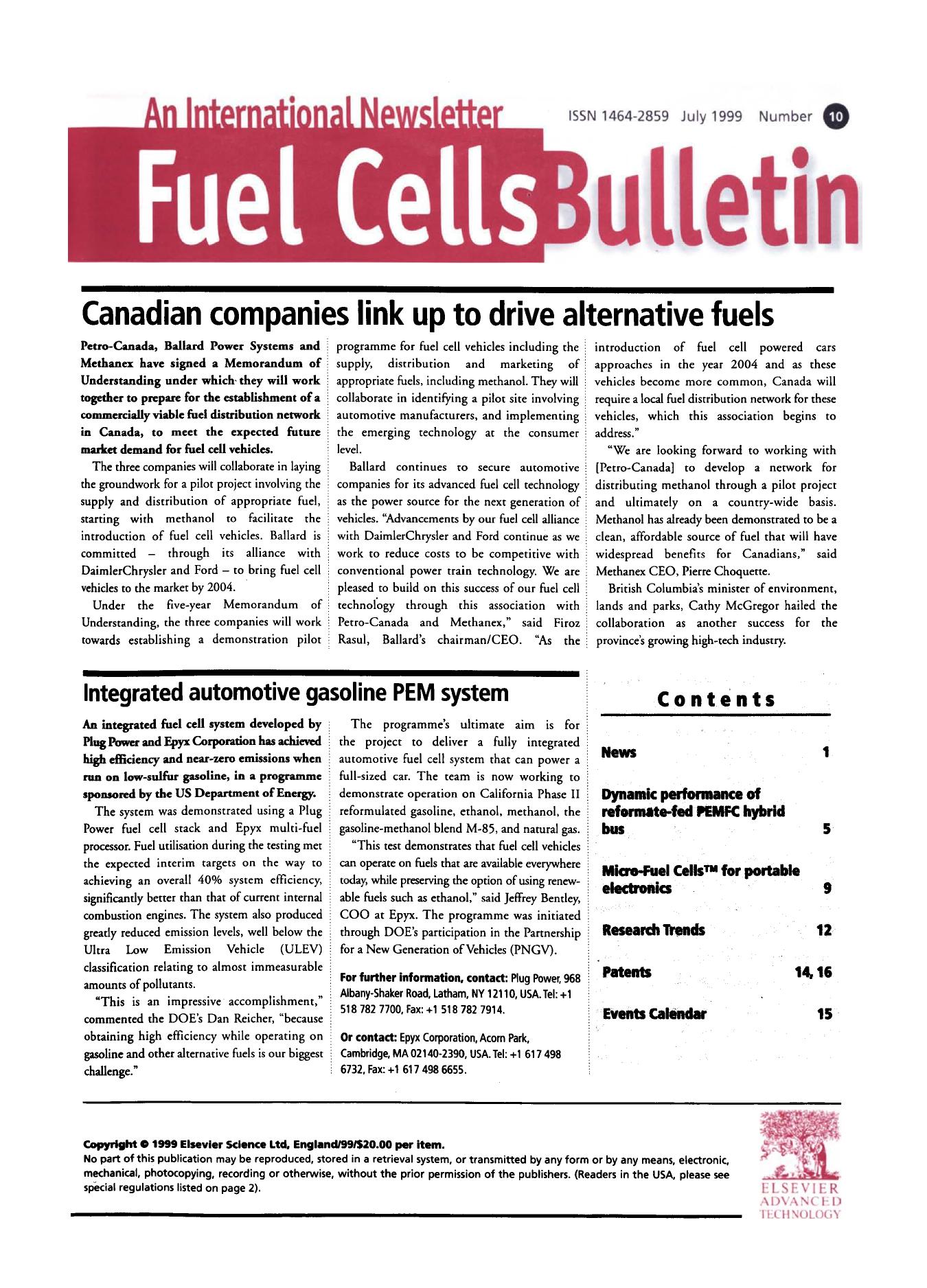 Integrated automotive gasoline PEM system by Unknown