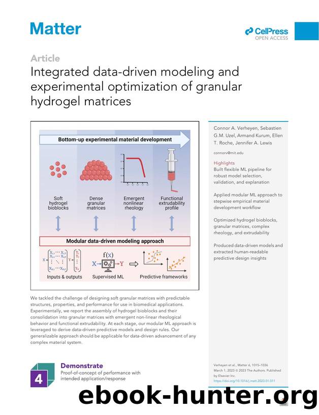 Integrated data-driven modeling and experimental optimization of granular hydrogel matrices by Connor A. Verheyen & Sebastien G.M. Uzel & Armand Kurum & Ellen T. Roche & Jennifer A. Lewis