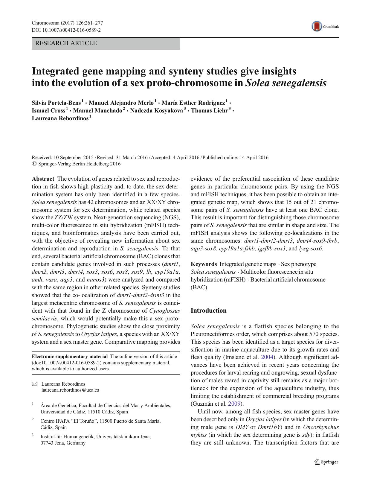 Integrated gene mapping and synteny studies give insights into the evolution of a sex proto-chromosome in Solea senegalensis by unknow
