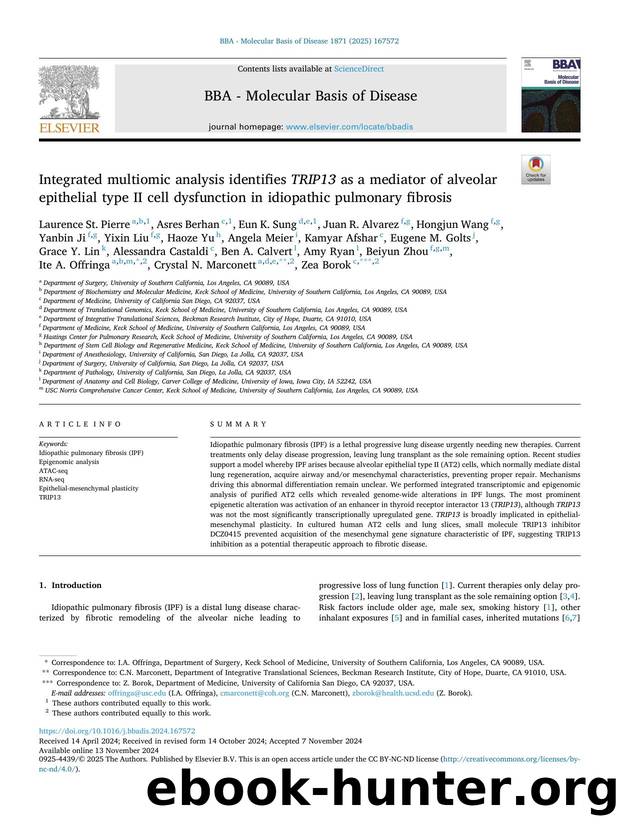 Integrated multiomic analysis identifies TRIP13 as a mediator of alveolar epithelial type II cell dysfunction in idiopathic pulmonary fibrosis by unknow