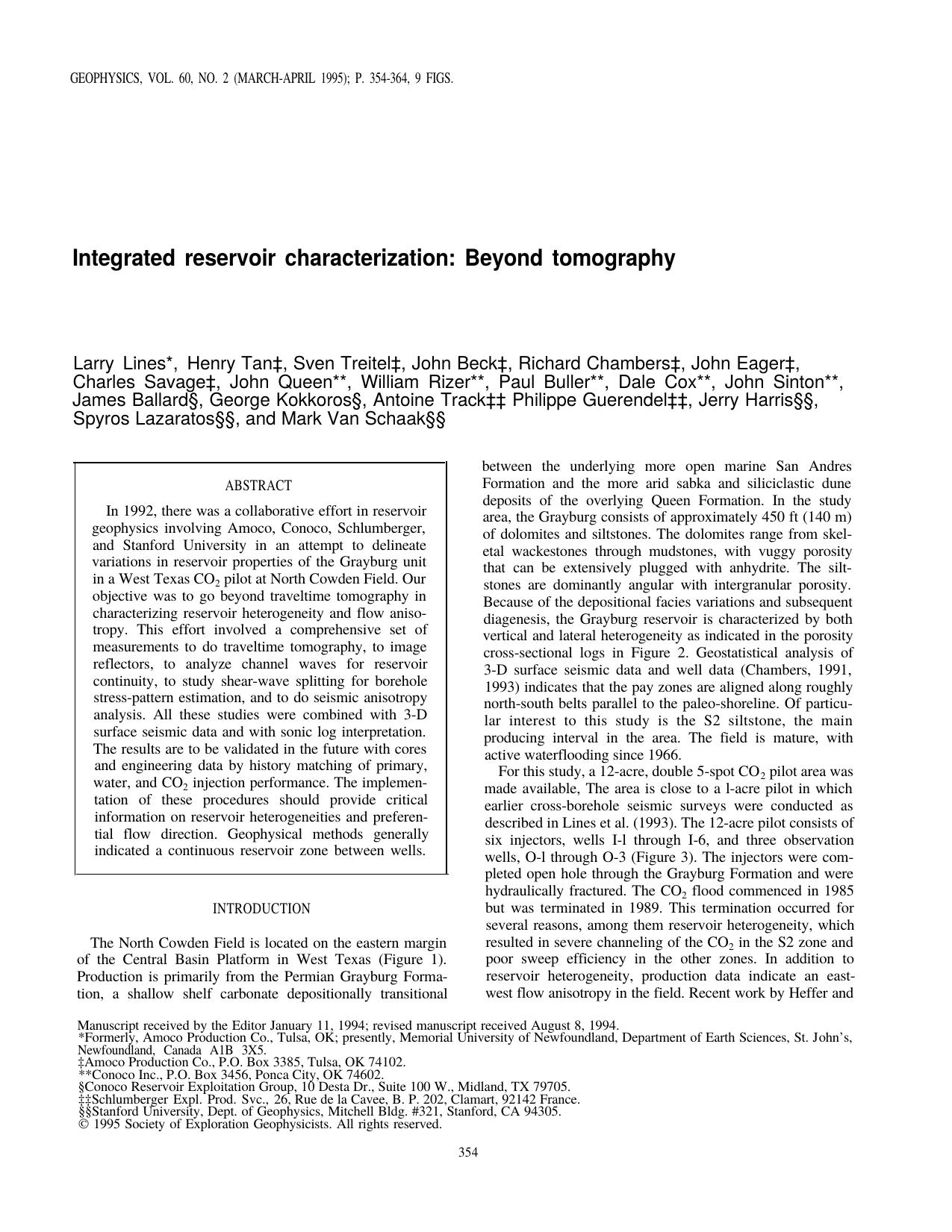Integrated reservoir characterization: Beyond tomography by unknow