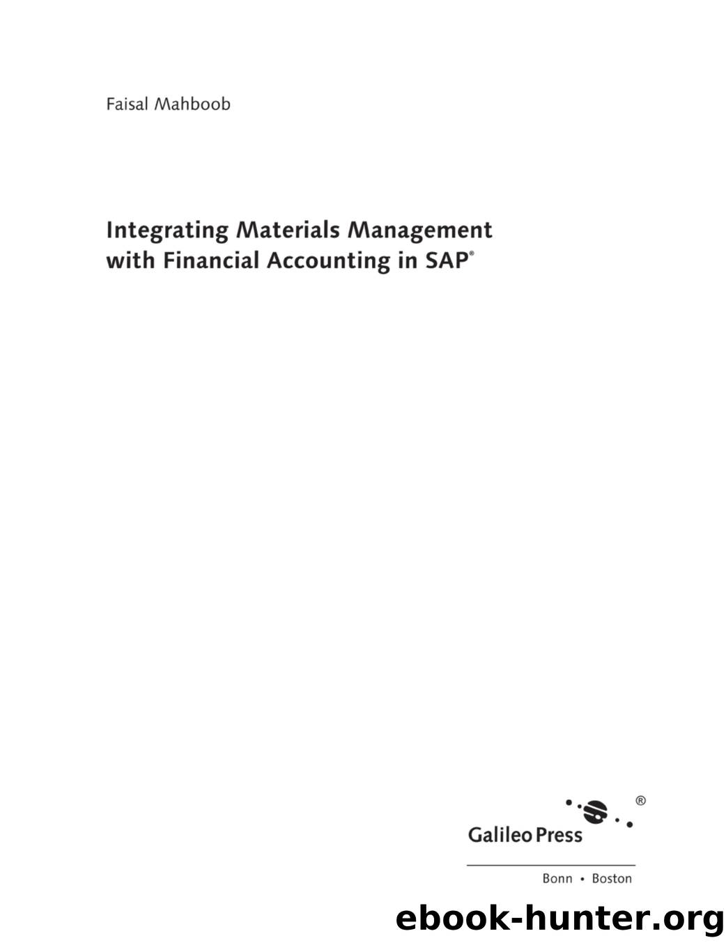 Integrating Materials Management with Financial Accounting in SAP by Unknown