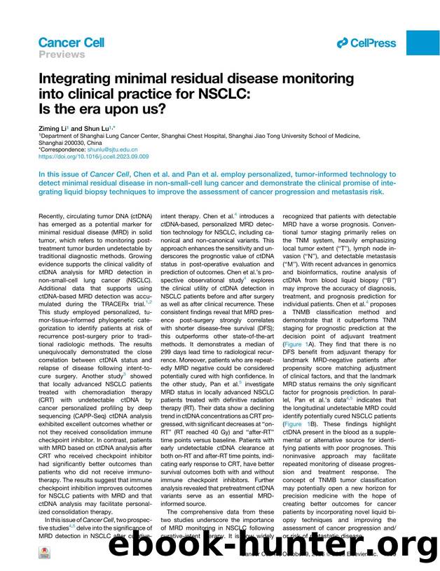 Integrating minimal residual disease monitoring into clinical practice for NSCLC: Is the era upon us? by Ziming Li & Shun Lu