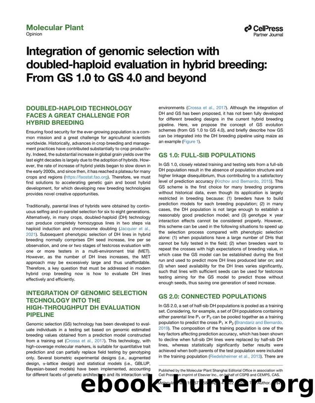 Integration of genomic selection with doubled-haploid evaluation in hybrid breeding: From GS 1.0 to GS 4.0 and beyond by unknow