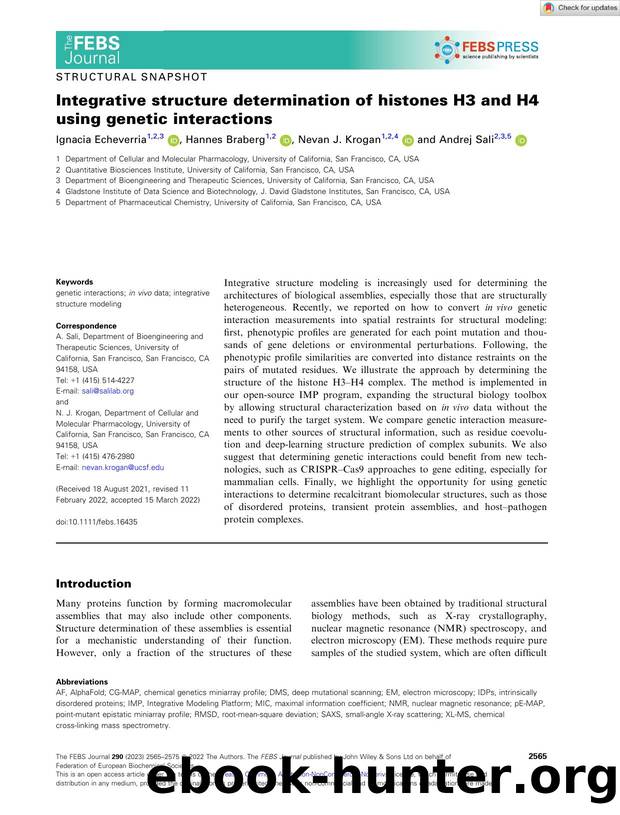 Integrative structure determination of histones H3 and H4 using genetic interactions by Unknown