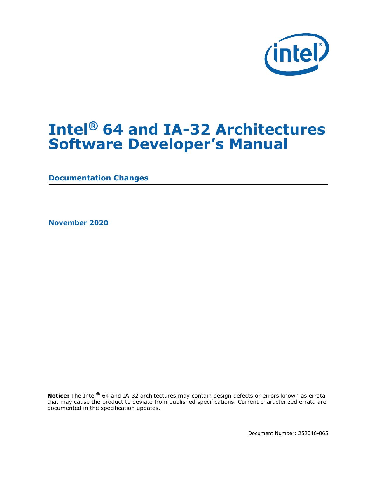 IntelÂ® 64 and IA-32 Architectures Software Developerâs Manual by coll