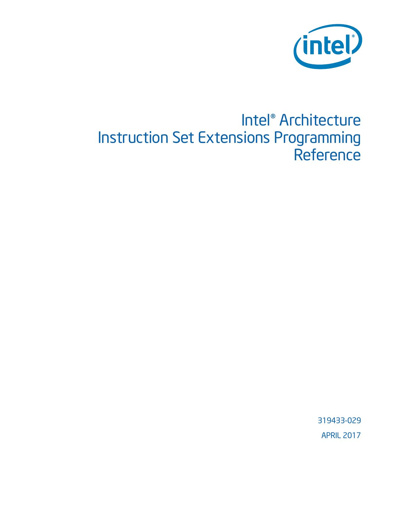 IntelÂ® Architecture Instruction Set Extensions Programming Reference by coll