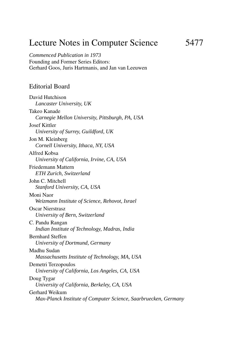 Intelligence and Security Informatics: Pacific Asia Workshop, PAISI 2009, Bangkok, Thailand, April 27, 2009. Proceedings by unknow