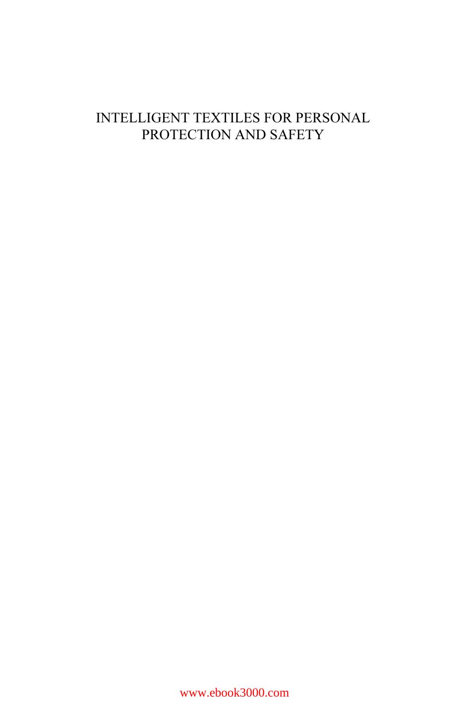 Intelligent Textiles for Personal Protection and Safety by Unknow