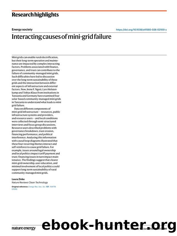 Interacting causes of mini-grid failure by Laura Zinke