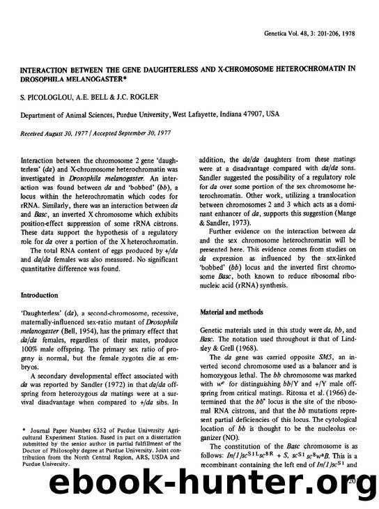 Interaction between the gene daughterless and X-chromosome heterochromatin in Drosophila melanogaster by Unknown