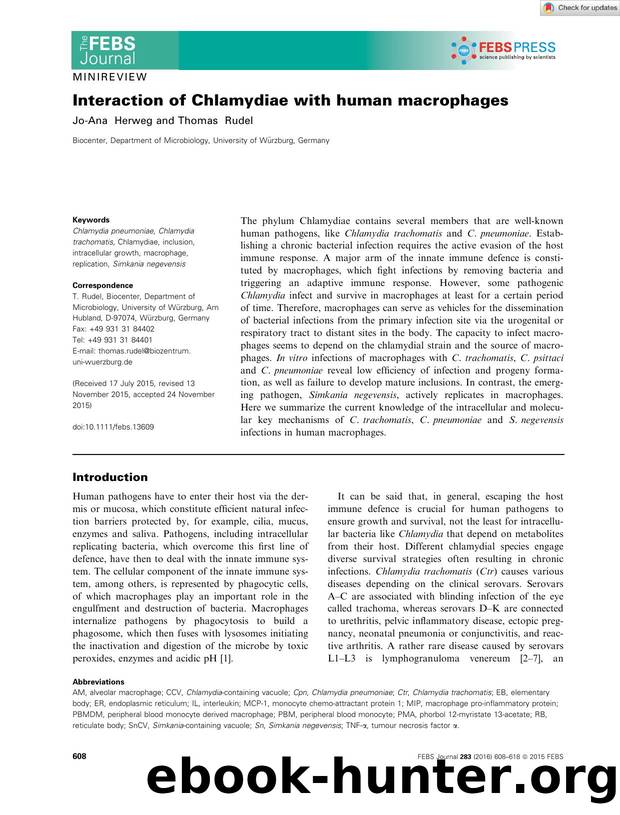Interaction of Chlamydiae with human macrophages by Unknown