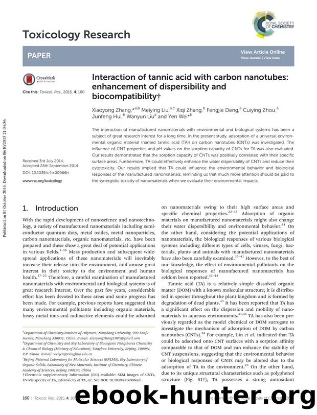 Interaction of tannic acid with carbon nanotubes: enhancement of dispersibility and biocompatibility by unknow