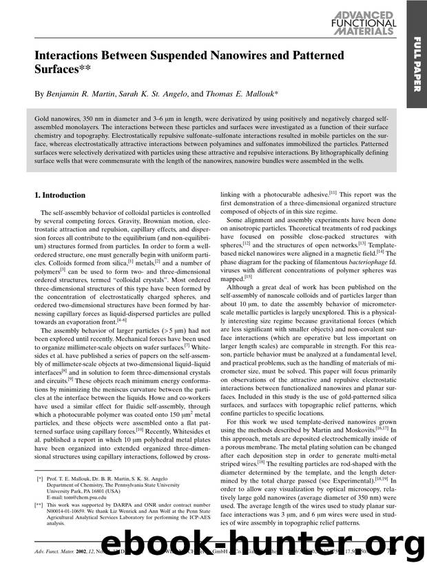 Interactions Between Suspended Nanowires and Patterned Surfaces by Unknown