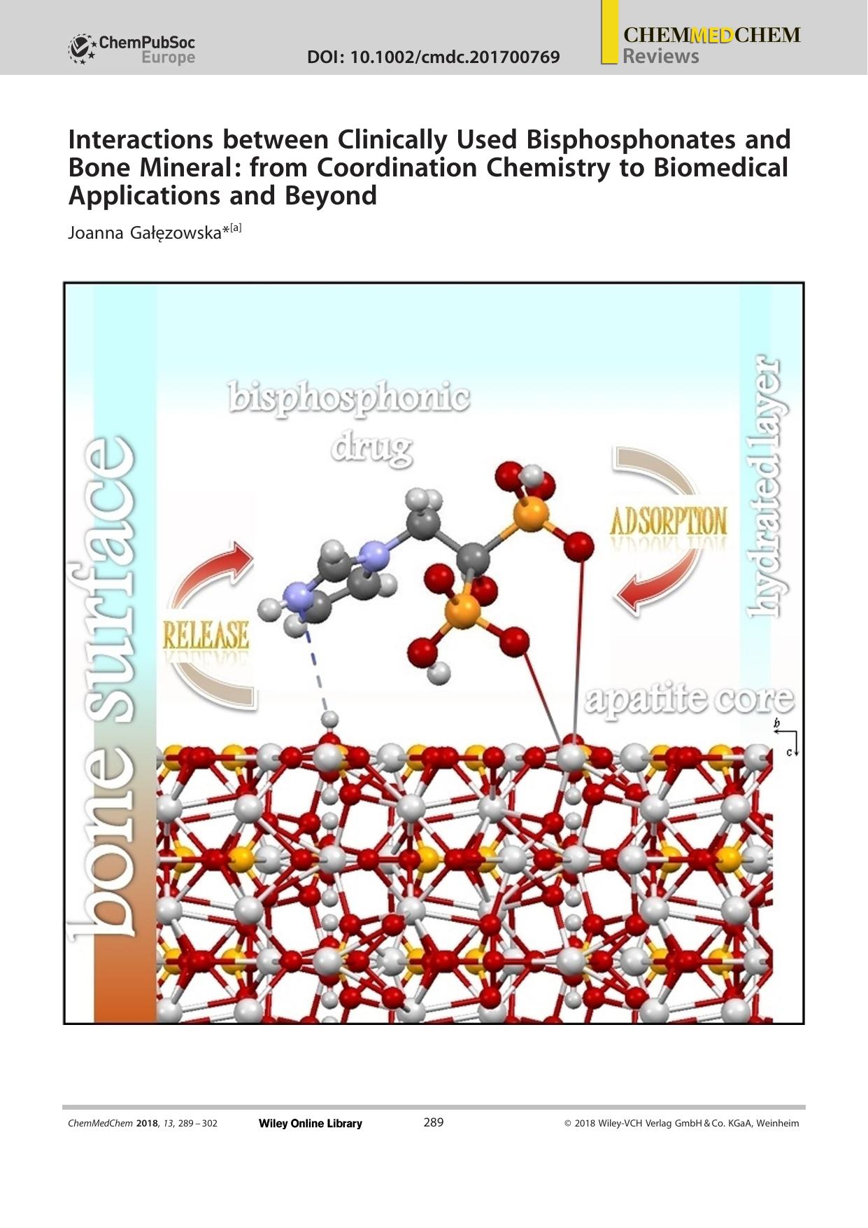 Interactions between Clinically Used Bisphosphonates and Bone Mineral: from Coordination Chemistry to Biomedical Applications and Beyond by Unknown