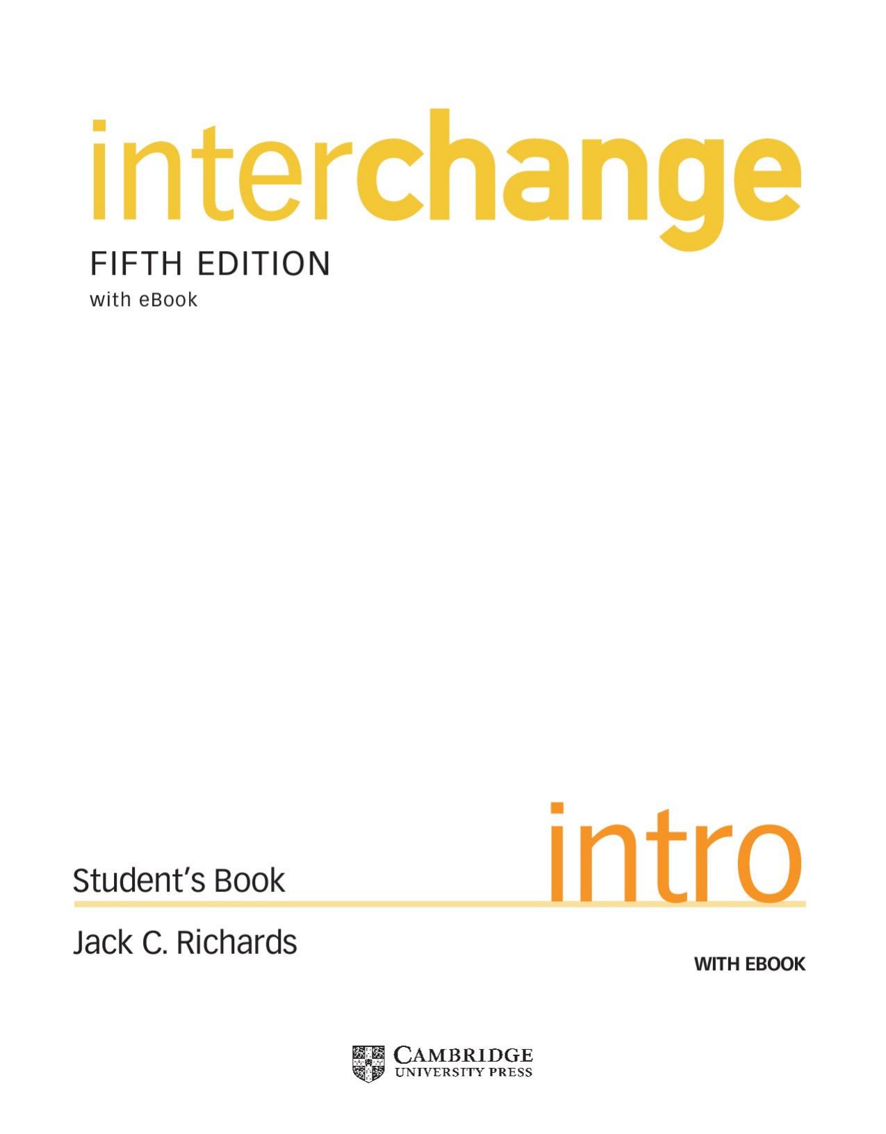 Interchange Intro - StudentÂ´s Book With Online Self-Study by Jack C. Richards