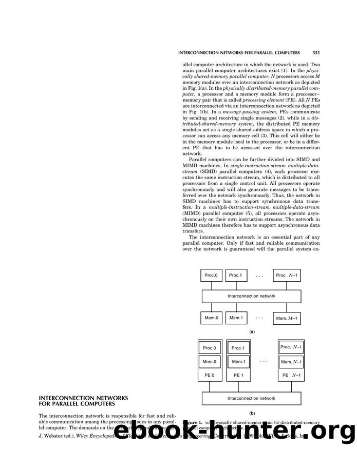 Interconnection Networks for Parallel Computers". In: Wiley Encyclopedia of Electrical and Electronics Engineering by Unknown