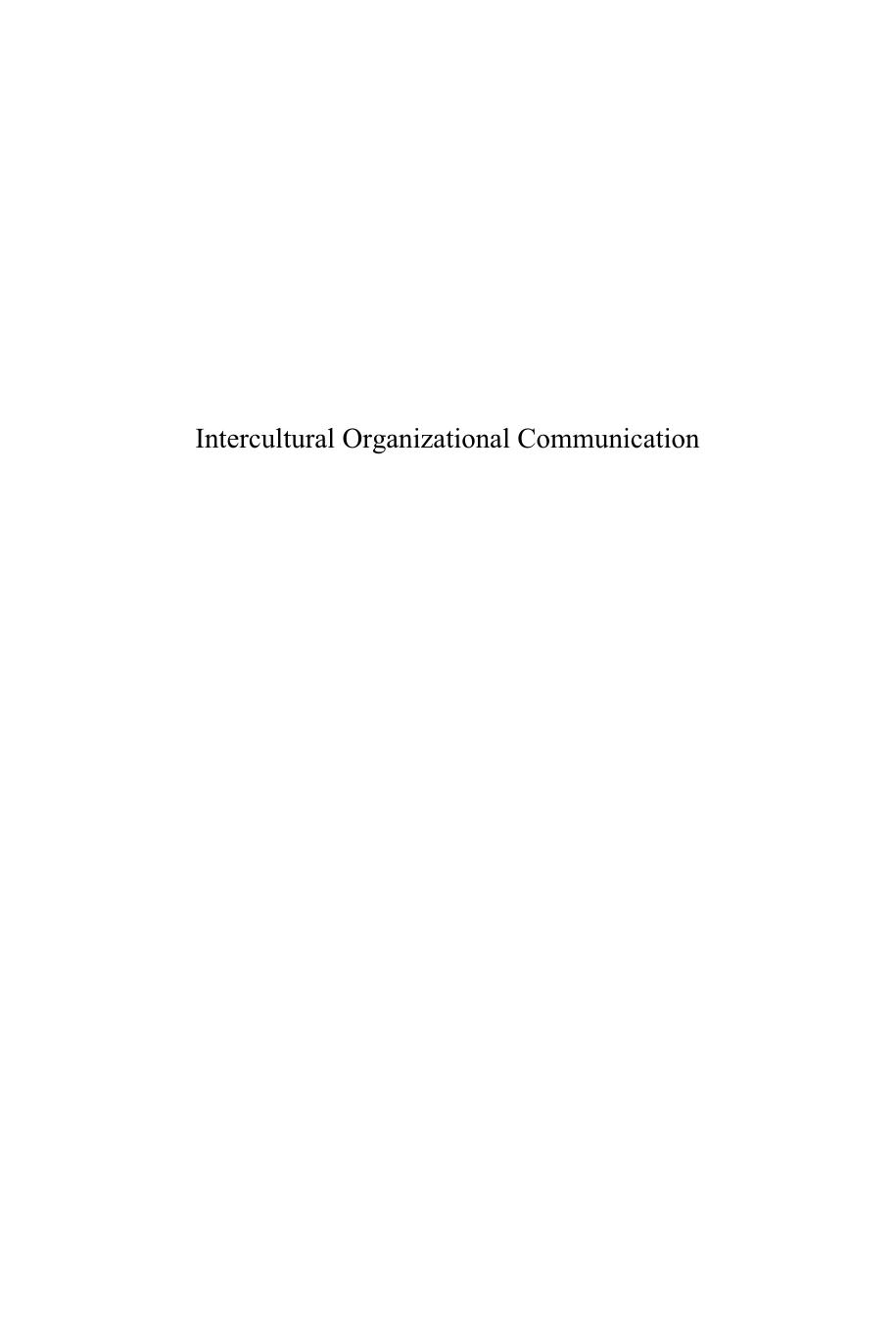 Intercultural Organizational Communication by Lisbeth Clausen