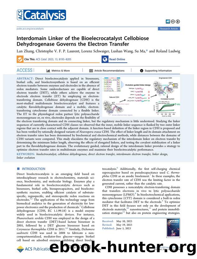 Interdomain Linker of the Bioelecrocatalyst Cellobiose Dehydrogenase Governs the Electron Transfer by Lan Zhang Christophe V. F. P. Laurent Lorenz Schwaiger Lushan Wang Su Ma and Roland Ludwig