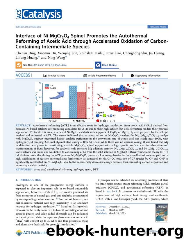 Interface of Ni-MgCr2O4 Spinel Promotes the Autothermal Reforming of Acetic Acid through Accelerated Oxidation of Carbon-Containing Intermediate Species by unknow