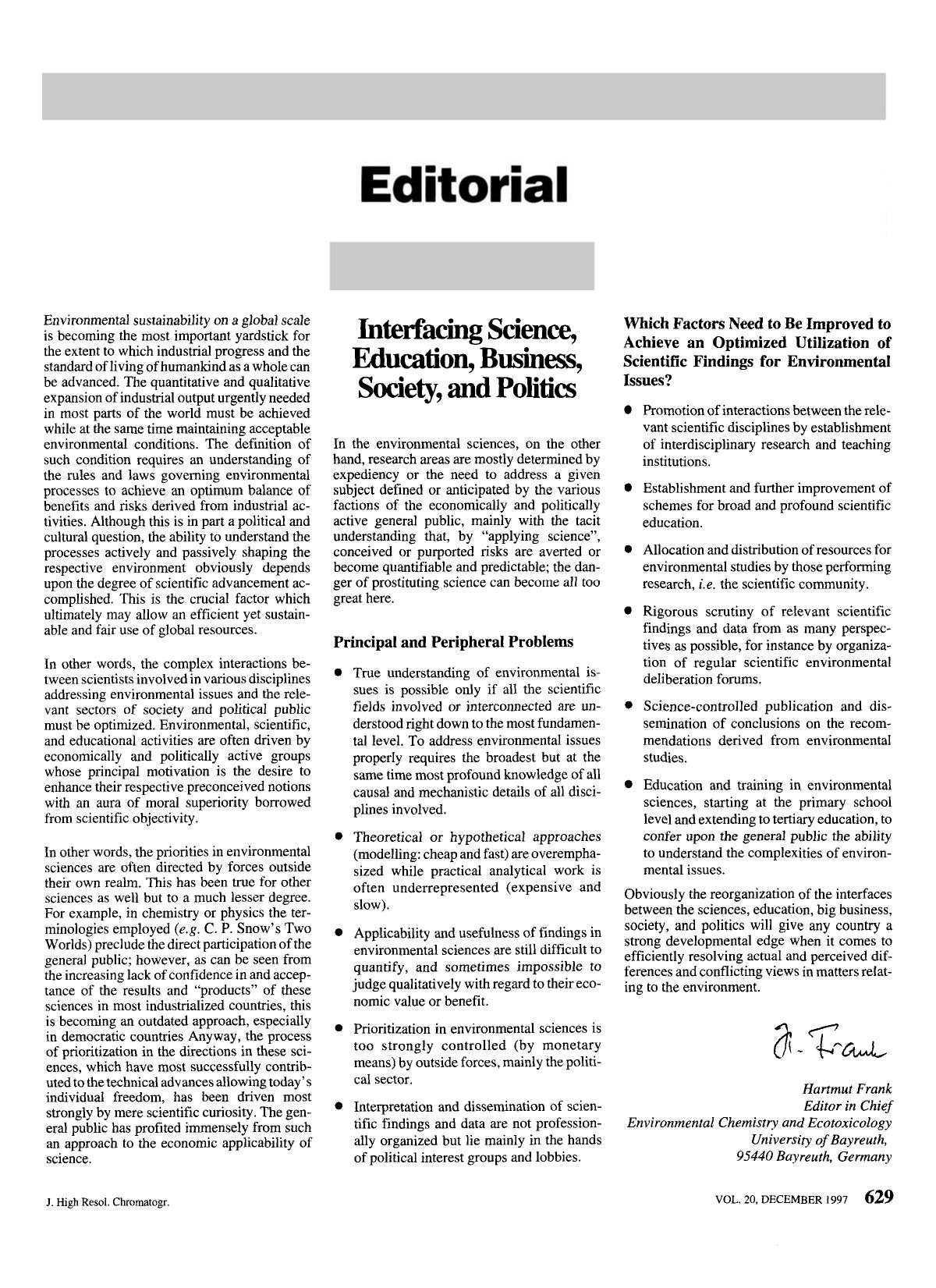Interfacing science, education, business, society, and politics by Unknown