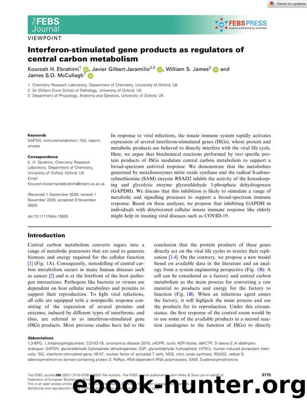 Interferonâstimulated gene products as regulators of central carbon metabolism by Unknown