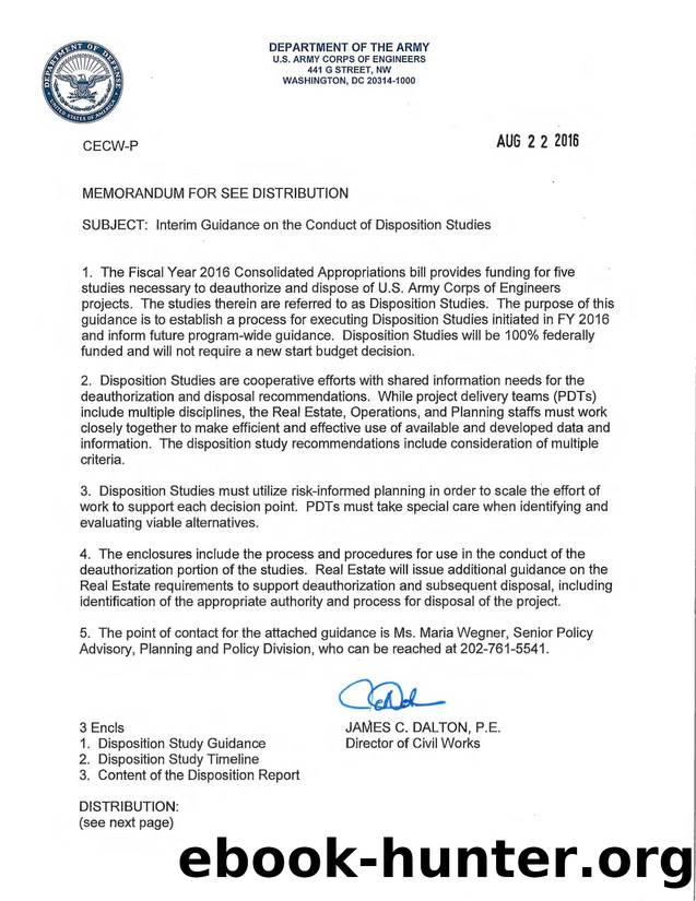 Interim Guidance on the Conduct of Disposition Studies by Unknown