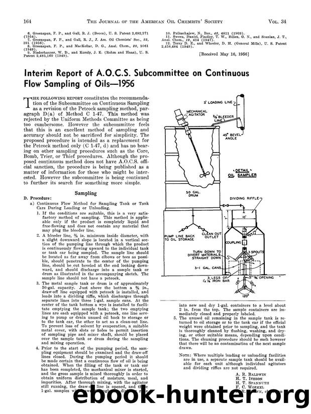 Interim report of A.O.C.S. Subcommittee on continuous flow sampling of oils&#x2014;1956 by Unknown