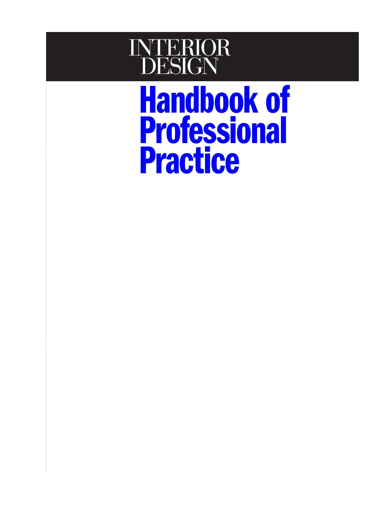 Interior Design Handbook of Professional Practice by Cindy Coleman & Interior Design Magazine