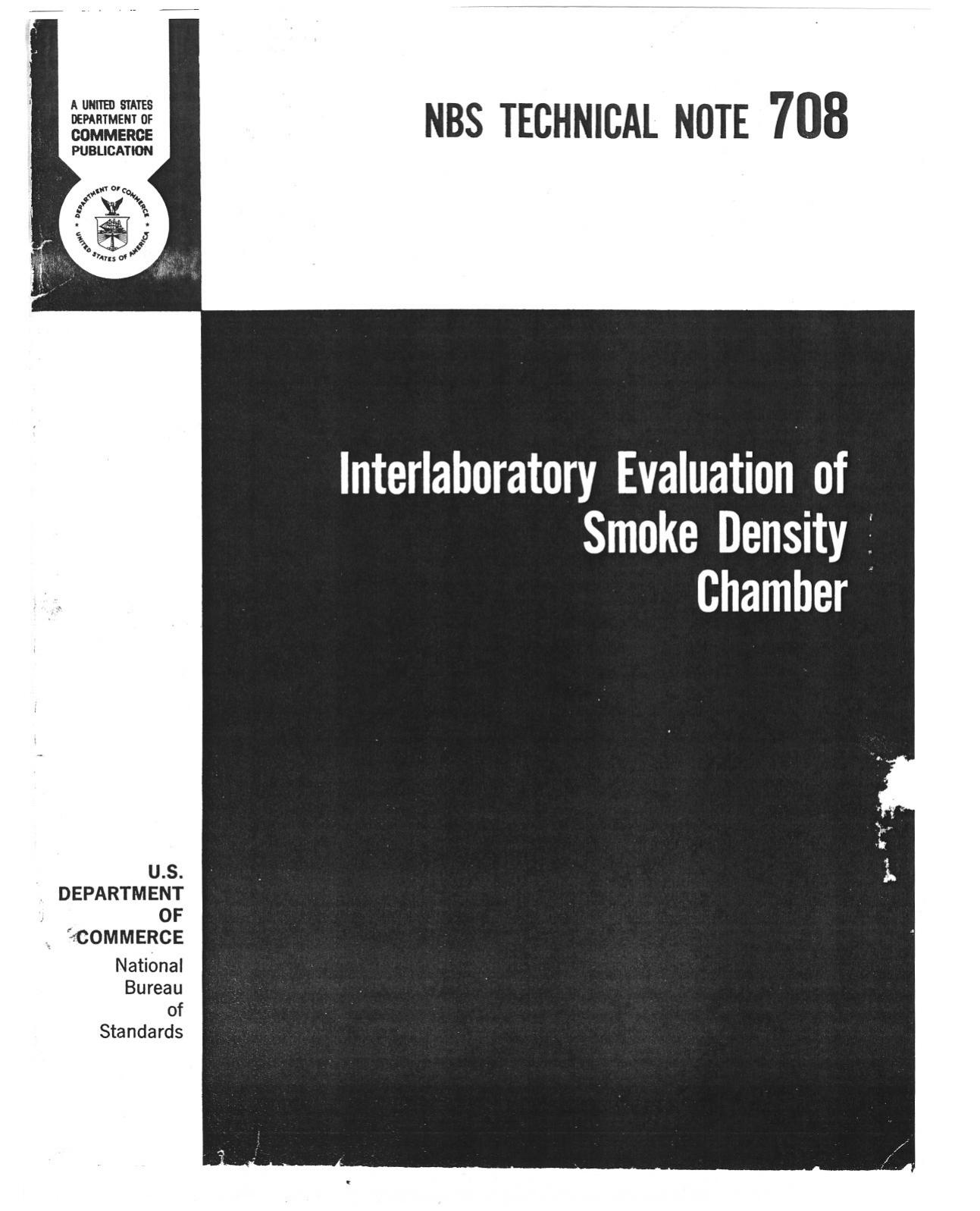 Interlaboratory Evaluation of Smoke Density Chamber by T. G. Lee