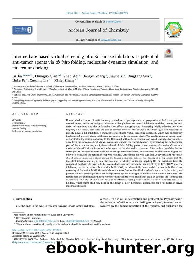 Intermediate-based virtual screening of c-Kit kinase inhibitors as potential anti-tumor agents via ab inito folding, molecular dynamics simulation, and molecular docking by unknow