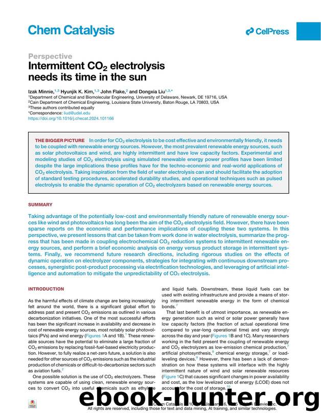Intermittent CO2 electrolysis needs its time in the sun by Izak Minnie & Hyunjik K. Kim & John Flake & Dongxia Liu