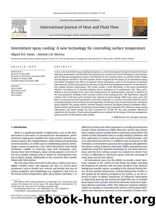 Intermittent spray cooling: A new technology for controlling surface temperature by Miguel R.O. Panão; António L.N. Moreira