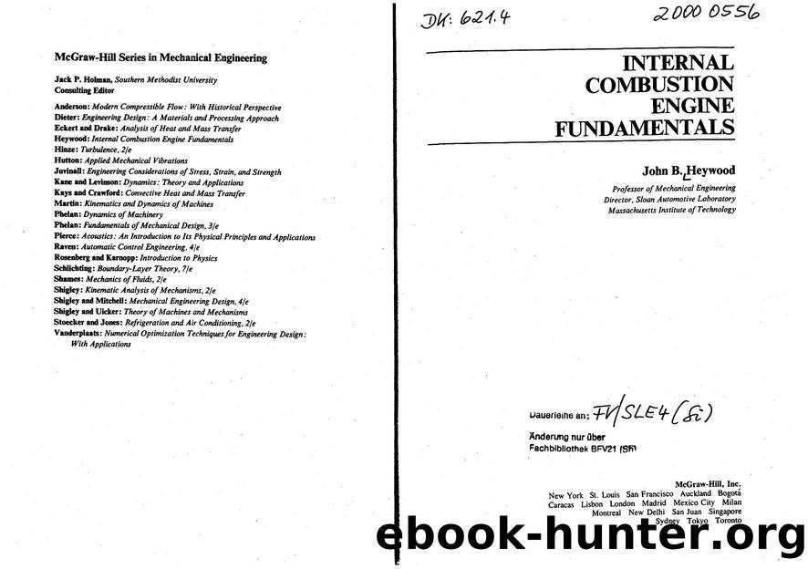 Internal Combustion Engines Fundamentals by Unknown