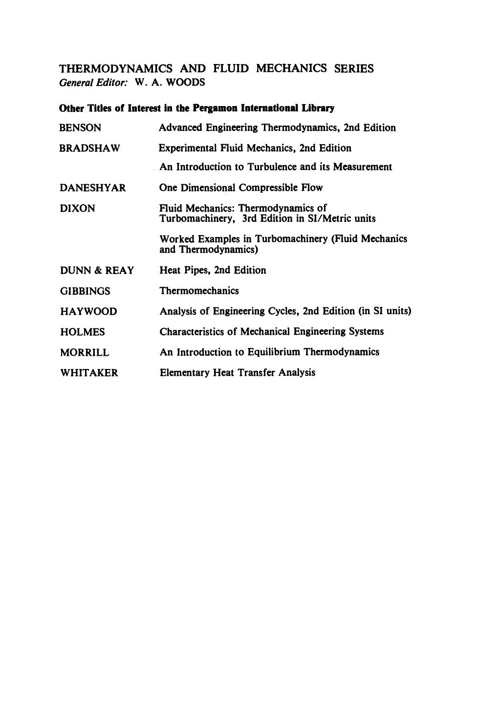 Internal Combustion Engines. A Detailed Introduction to the Thermodynamics of Spark and Compression Ignition Engines, Their Design and Development by Rowland S. Benson and N. D. Whitehouse (Auth.)
