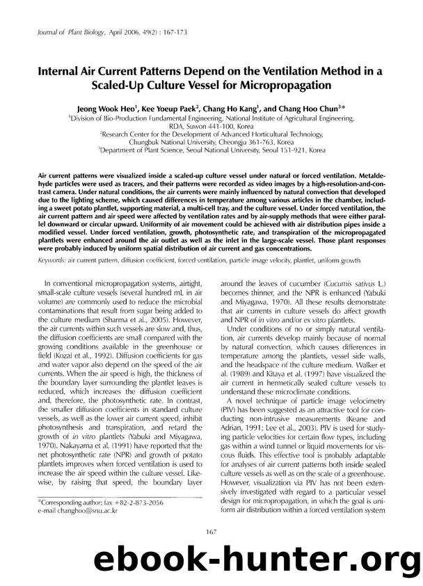 Internal air current patterns depend on the ventilation method in a scaled-up culture vessel for micropropagation by Unknown