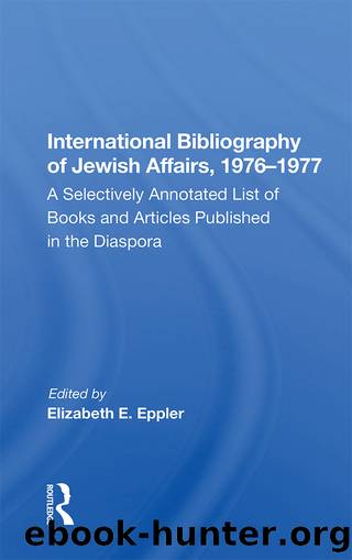 International Bibliography Of Jewish Affairs, 1976-1977 by Elizabeth E. Eppler