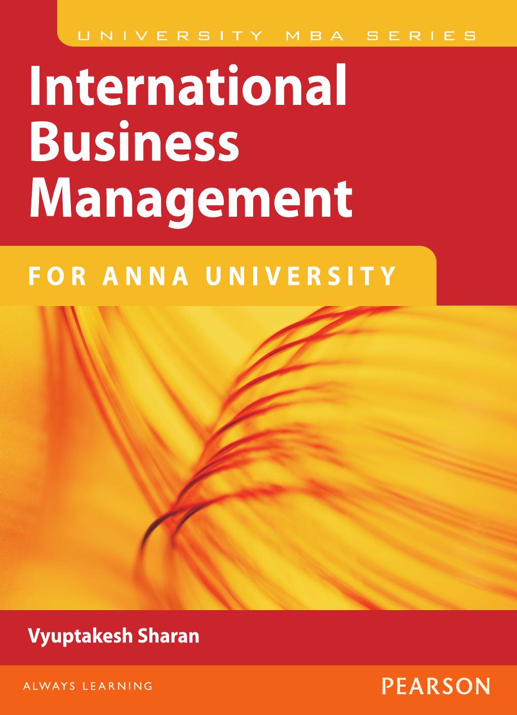 International Business Management : For Anna University by Vyuptakesh Sharan