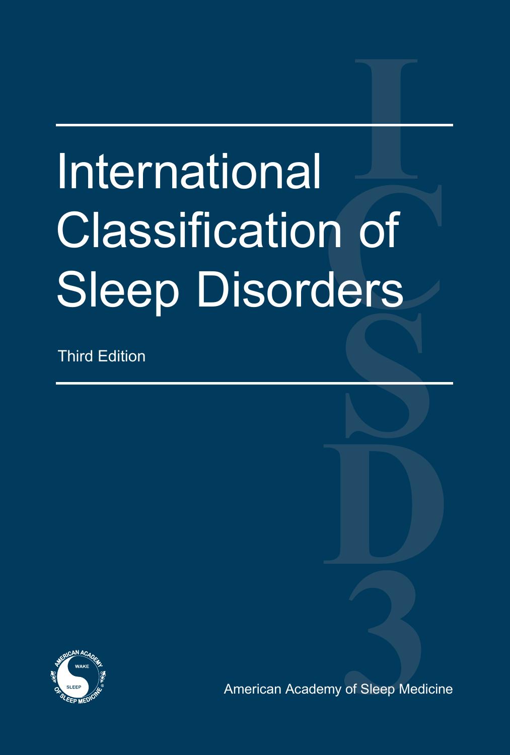 International Classification of Sleep Disorders by American Academy of Sleep Medicine