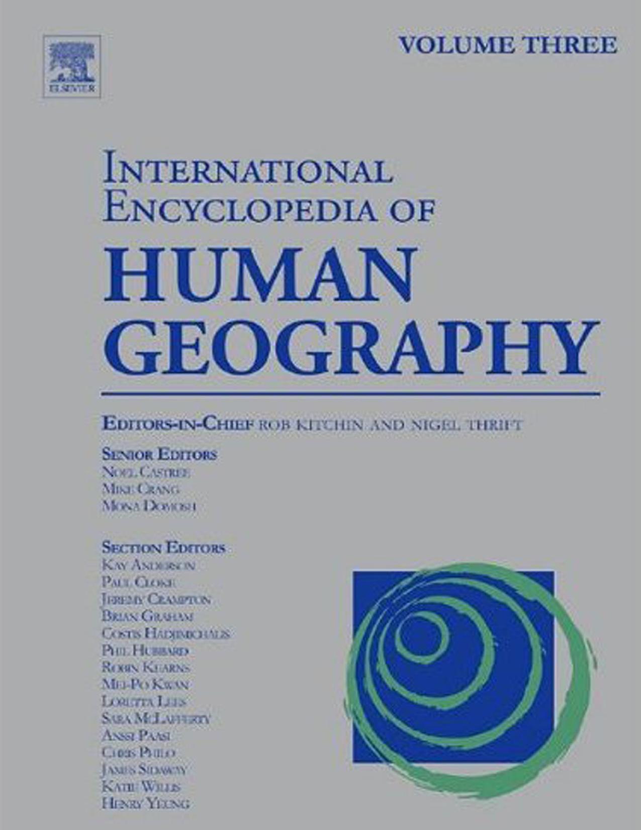 International Encyclopedia of Human Geography, Twelve-Volume Set: Volume 3 by Nigel Thrift Rob Kitchin